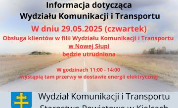 Przerwy w dostawie prądu w filii WKiT w Nowej Słupi